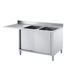 Vaiotec Topline Spülcenter / 2 Becken rechts mit Schiebetüren, 1800 x 600 mm