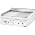 Stalgast Edelstahl Elektro-Griddleplatte als Tischgerät, 800x700 mm, ½ glatte/½ gerillte Grillfläche, Serie 700 ND