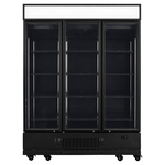 Vaiotec Topline Getränkekühlschrank 3 Türen / 1360 Liter mit Leuchtaufsatz "schwarz", 1640 x 742 mm