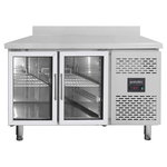 Vaiotec Kühltisch / 2 Glastüren inkl. Aufkantung - Monoblock, 1360 x 700 mm