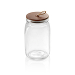 Was Germany Vorratsglas mit Akaziendeckel und Schnur, 1,5 ltr., Ø 9 cm, Höhe 19,5 cm, Glas, Akazienholz