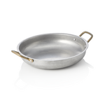 Steel & Style Servierpfanne VINTAGE, mit 2 Messinggriffen, Ø 23 cm, 1 ltr., Chromnickelstahl