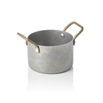 Steel & Style Serviertopf, mit 2 Messinggriffen, 310 ml, Ø 9 cm, vintage, Messing, PVD, Chromnickelstahl