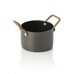 Steel & Style Serviertopf, mit 2 Messinggriffen, 310 ml, Ø 9 cm, schwarz, Messing, PVD, Chromnickelstahl