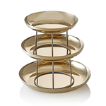 Steel & Style Gourmet Tower Gold, 3-stufig, Höhe 32 cm, Chromnickelstahl