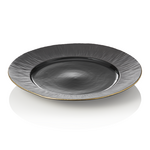 Maya Teller Set KURO, flach, Ø 30 cm, schwarz, Set á 2 Stück, Porzellan