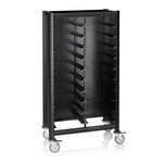 Was Germany Tablettwagen DOUBLE MENSA BLACK, für 2 x 10 Tabletts, schwarz, 51,5 x 86 x 165 cm, MDF/Aluminium