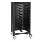 Was Germany Tablettwagen DOUBLE GN 1/1 MENSA BLACK, für 2 x 10 Tabletts, schwarz, 60 x 80 x 165 cm, MDF/Aluminium