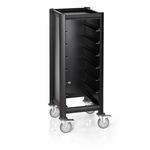 Was Germany Tablettwagen SINGLE MENSA BLACK, für 7 Tabletts, schwarz, 51,5 x 47,5 x 125 cm, MDF/Aluminium