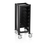 Was Germany Tablettwagen SINGLE GN 1/1 MENSA BLACK, für 7 Tabletts, schwarz, 60 x 44,5 x 125 cm, MDF/Aluminium