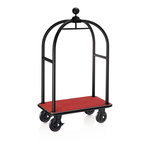 Was Germany Gepäckwagen DRIFT, 112 x 60 x 190 cm, schwarz, roter Teppich, Chromnickelstahl 18/8