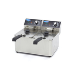 Maxima Gastro Fritteuse - 2 x 4 l - 2 Körbe - Bis zu 1,5 kg Pommes Frites