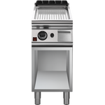 Prismafood Gas-Bratplatte gerillt/chrom