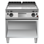 Prismafood Gas-Bratplatte verchromt glatt + gerillt