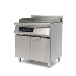 Maxima Gastro Induktions-Grillplatte 700 - Glatt & Gerillt - 10.000 W - Doppel - Mit Untergestell