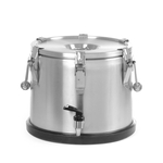 Hendi Isolierter tragbarer Behälter - mit Ablasshahn, Profi Line, 15L, Silber, ⌀330x(H)280mm
