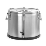 Hendi Isolierter tragbarer Behälter - mit Ablasshahn, Profi Line, 50L, Silber, ⌀480x(H)380mm