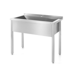 Hendi Tisch mit Einzel-Waschwanne – geschweißt, Profi Line, 800x600x(H)850mm