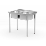 Hendi Tisch mit 2 Spülbecken – verschraubt, Kitchen Line, 1000x600x(H)850mm