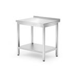 Hendi Wandtisch mit Ablage – verschraubt, Tiefe 600 mm, Kitchen Line, 800x600x(H)850mm