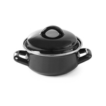Hendi Suppen-/Saucentöpfchen - mit Deckel, 0,5L, Schwarz, ⌀135x(H)105mm