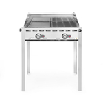 Hendi Grillsystem Green Fire mit 2 Brennern, Profi Line, Emaillierte Grillplatte und Grillrost aus Gusseisen GN 1/1, 11,6kW, 740x615x(H)825mm