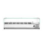Arktic Aufsatz-Kühlvitrine Gastronorm 1/4, 7x GN 1/4, 230V/180W, 1505x335x(H)460mm