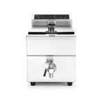 Hendi Induktionsfritteuse mit Ablasshahn - 8 l, 8L, Hellgrau, 230V/3500W, 288x619x(H)408mm