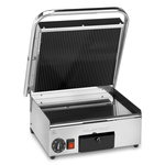 Milantoast Glaskeramik Kontaktgrill, oben gerillt, unten glatt, Grillfläche: Oben gerillt, unten glatt