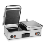 Milantoast Glaskeramik Doppel Kontaktgrill, oben gerillt, unten glatt, Grillfläche: Oben gerillt, unten glatt