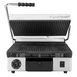 Milantoast Elektro-Kontaktgrill, Quadratisch, oben gerillt, unten glatt, Grillfläche: Oben gerillt, unten glatt