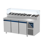 Prismafood Kühltisch 3 Türen mit Edelstahlabdeckung Kapazität: 606 lt Temperatur: 0°C/+10°C