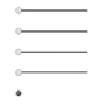 Aliseo Pearl Pro Handtuchwärmer Handtuchheizkörper - 4 Rohre, chrom