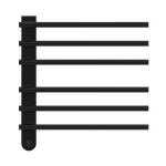 Aliseo Rock Handtuchwärmer Handtuchheizkörper - 6 Rohre, schwarz