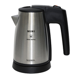Aliseo Mini Wasserkocher - gebürstetes Chrom/schwarz, 500 ml, UK-Stecker