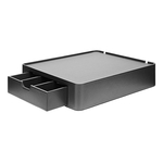 Aliseo Londoner Modernline Tablett mit Schublade - groß, schwarz