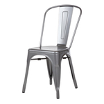 Bolero Bistro Stahl Beistellstühle Gun Metal Grau (4 Stück)