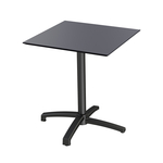 Feros X Cross - Terrassentisch Schwarz Gestell + schwarze HPL-Platte 70x70 cm, Schwarz + Schwarz