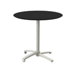 Feros X Cross - Terrassentisch sandfarbenes Gestell + schwarze HPL-Platte 70x70 cm, Sand + Schwarz