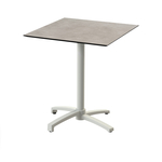 Feros X Cross - Terrassentisch sandfarbenes Gestell + Moonstone HPL-Platte 70x70 cm, Sand + Moonstone
