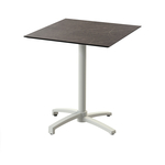 Feros X Cross - Terrassentisch sandfarbenes Gestell + Midnight-Marmor HPL-Platte 70x70 cm, Sand + Midnight Marmor