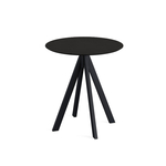 Feros Infinity - Terrassentisch schwarzes Gestell + schwarze HPL-Platte Ø70 cm, Schwarz + Schwarz