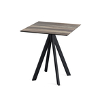 Feros Infinity - Terrassentisch schwarzes Gestell + Tropenholz HPL-Platte 70x70 cm, Schwarz + Tropenholz