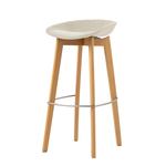 Feros Keeve – Stapel Barstuhl niedrige Sitzschalen gepolstert, Holz/Beige