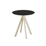 Feros Infinity - Terrassentisch sandfarbenes Gestell + schwarze HPL-Platte Ø70 cm, Sand + Schwarz