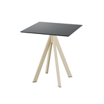 Feros Infinity - Terrassentisch sandfarbenes Gestell + schwarze HPL-Platte 70x70 cm, Sand + Schwarz