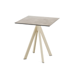 Feros Infinity - Terrassentisch sandfarbenes Gestell + Moonstone HPL-Platte 70x70 cm, Sand + Moonstone