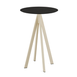 Feros Infinity - Bartisch sandfarbenes Gestell + schwarze HPL-Platte Ø70 cm, Sand + Schwarz