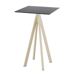 Feros Infinity - Bartisch sandfarbenes Gestell + schwarze HPL-Platte 70x70 cm, Sand + Schwarz