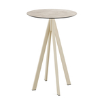 Feros Infinity - Bartisch sandfarbenes Gestell + Moonstone HPL-Platte Ø70 cm, Sand + Moonstone